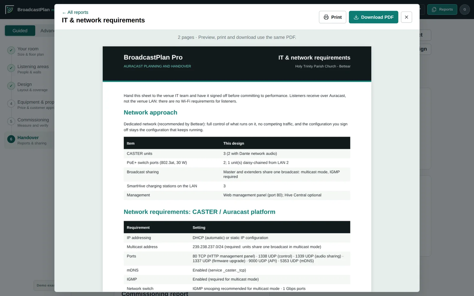 IT and network requirements sheet